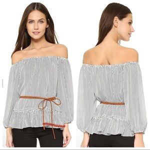 Bailey 44 Christine Blouse Striped Off The Shoulder Top XS